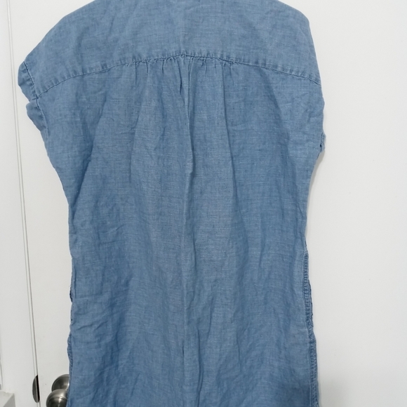 Madewell Button down Short Sleeve denim Knee Length Summer Dress with Pockets - Picture 7 of 8